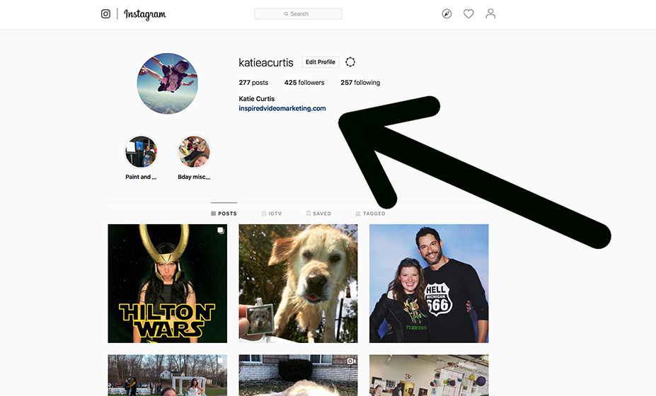 This is what it looks like "Before" we add multiple links to our Instagram account.