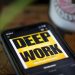 This is a photo of a phone showing the audiobook "Deep work"