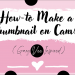 There are polka dots on a pink background and it says how to make a thumbnail on canva gary see inspired