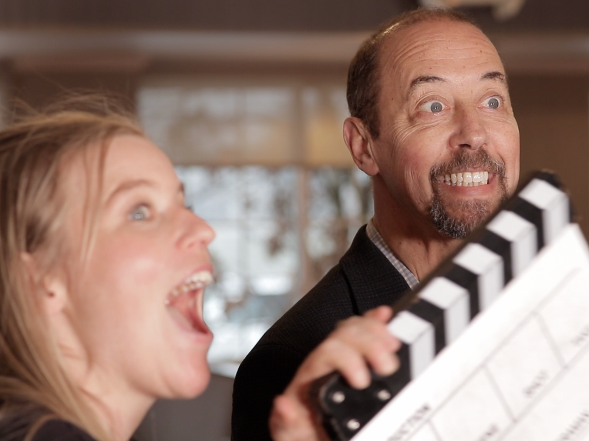 Katie while on set for a 30-second video