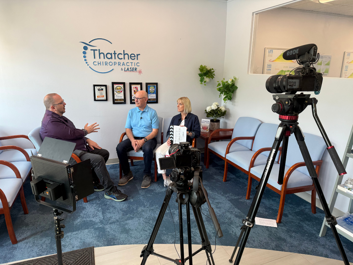 Filming at Thatcher's Chiropractic for their 40th Anniversary - Videographer in Ann Arbor