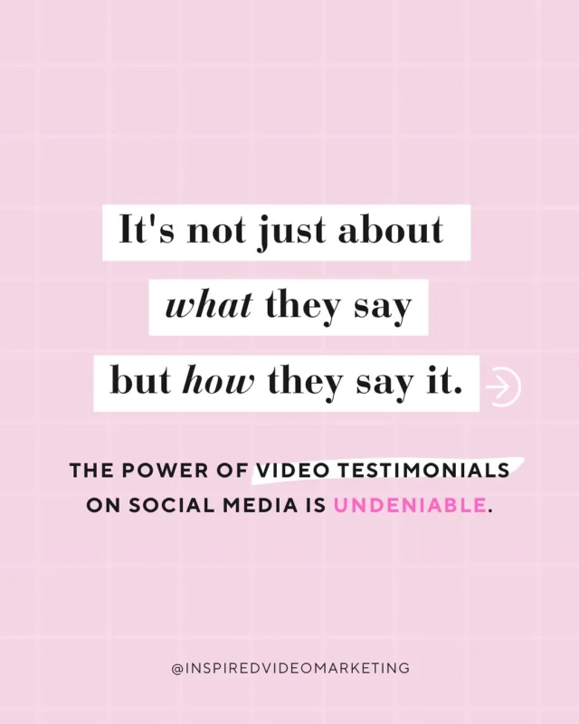 Words are cool and all, (okay, if you ask me, words are almost, like, my favorite thing...) but seeing someone's actual face light up when they talk about you or your business? That's pure happiness. 

Video testimonials aren't just about what they say, but the 'aww yeah, they mean it' vibe you get.

Still letting plain text do all the heavy lifting for your testimonials? C'mon, let's bring those happy customers to life! 

Level up your testimonial game and make them as real as they feel by dropping "VIDEO" in the comments so we can send you the link to our booking page directly. 

#videotestimonial #videoforbusiness #videomarketingtips